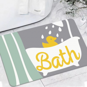 Oem Customized Non-slip and High Absorbent Rubber Bathroom Rubber Mat Floor Mat for Wet Area