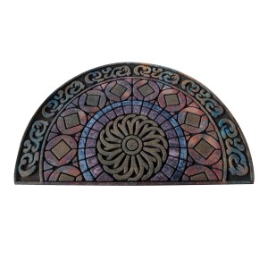 Multi-color Heavy Duty Non-slip Half Round Recycled Rubber Outdoor Door Mat