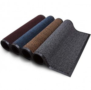 Utility Polypropylene Cut Pile Twill Stripes Dirt Trapper with PVC Vinyl Backing Door Mat