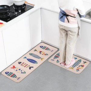 Custom Printed Linen Kitchen Floor Mat