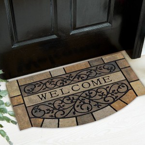 Irregular Shape Flock Rubber Doormat