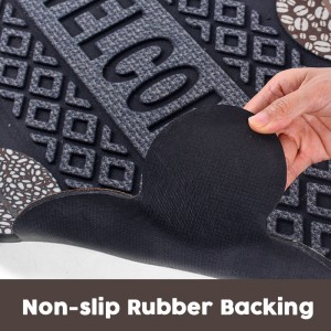 Irregular Shape Flock Rubber Doormat