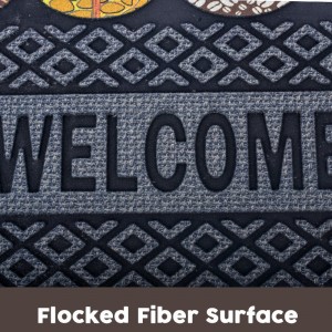 Irregular Shape Flock Rubber Doormat