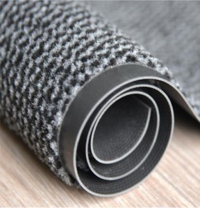 Utility Polypropylene Cut Pile Twill Stripes Dirt Trapper with PVC Vinyl Backing Door Mat