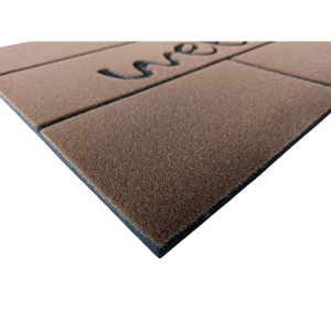 Rectangular Nylon Flock Fiber with Recycled Rubber Outdoor Door Mat