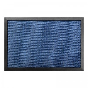 Blue Dirt Trapper Door Barrier Mat with Rubber Backing for Indoor Outdoor