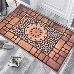 Rectangle Flock Rubber Mat