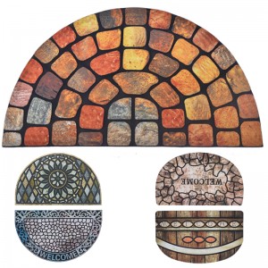 Semicircle Flock Rubber Mat