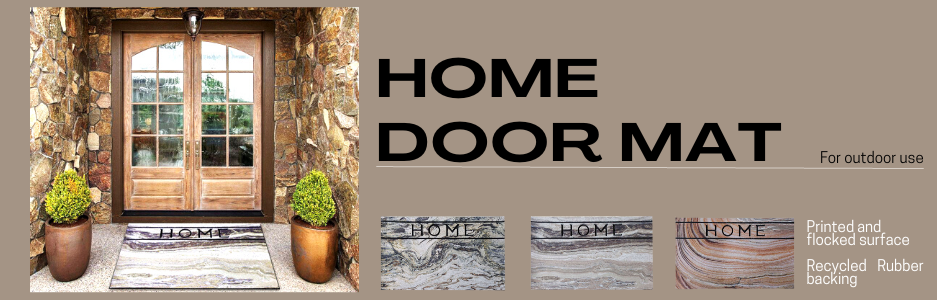 home rubber doormat banner
